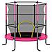 Trampolino con Rete di Sicurezza Rotondo 140x160 cm Rosa - Foto miniatura 2