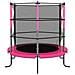 Trampolino con Rete di Sicurezza Rotondo 140x160 cm Rosa - Foto miniatura 5