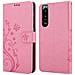 Custodia Compatibile Con Sony Xperia 5 Iii In Rosa Fiore - Coperchio Protettivo In Design Floreale Con Chiusura Magnetica, Funzione Stand E Slot Per Carte - Foto miniatura 8