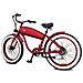 Outlaw - Rosso Metallico - 250w / 20ah - Vintage Chopper E-bike - Bicicletta Elettrica Cruiser Custom Fat Bike - Foto miniatura 5