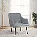 Poltrona Grigio Chiaro 63x76x80 Cm In Tessuto - Foto miniatura 1