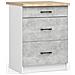 Mobile cucina modulare con piano di lavoro OLIWIA, 3 cassetti, 60x46x85 cm, Colore Bianco e Grigio Cemento - Foto miniatura 1