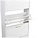 Scarpiera 3 Ante Ripiani Doppia Profondita Legno Mdf 63x24x115 Bianco Frassinato - Foto miniatura 2