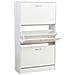 Scarpiera 3 Ante Ripiani Doppia Profondita Legno Mdf 63x24x115 Bianco Frassinato - Foto miniatura 1