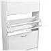 Scarpiera 3 Ante Ripiani Doppia Profondita Legno Mdf 63x24x115 Bianco Frassinato - Foto miniatura 5