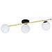 Lampada A Soffitto Splendi - Nero, Oro, Bianco - Acciaio Verniciato A Polvere, Vetro - 80x20x29 Cm - Foto miniatura 1