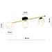 Lampada A Soffitto Splendi - Nero, Oro, Bianco - Acciaio Verniciato A Polvere, Vetro - 80x20x29 Cm - Foto miniatura 5