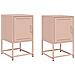 Comodini 2 Pz Rosa 36x39x60,5 Cm In Acciaio - Foto miniatura 1