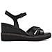 Black Casual Open Sandals Sandali Pelle Scarpe Donna Nero Eu 36, 1-28010-42 001 - Foto miniatura 3