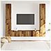 Mobili Tv A Parete 6 Pz Legno Vecchio Legno Multistrato - Foto miniatura 3