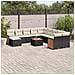 Set Divani Da Giardino 12 Pz Con Cuscini Nero In Polyrattan - Foto miniatura 1