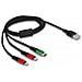 Cavo di ricarica USB 3 in 1 Tipo-A a 2 x Lightning / USB Type-C da 1 m - Foto miniatura 2