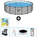 Piscina Fuori Terra - In Giro - 549x122 Cm - Grigio - Include Accessori Coordinati Cb33 - Foto miniatura 1