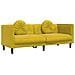 Divano A 3 Posti Con Cuscini Giallo In Velluto - Foto miniatura 1