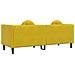 Divano A 3 Posti Con Cuscini Giallo In Velluto - Foto miniatura 5