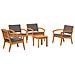 Set Bistro da 5 pezzi con cuscini - Legno massello di acacia - Foto miniatura 1