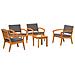 Set Bistro da 5 pezzi con cuscini - Legno massello di acacia - Foto miniatura 3