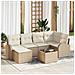 Set di 7 Pezzi Divano da Giardino con Cuscini Brown Polyrattan - Foto miniatura 2