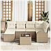 Set di 7 Pezzi Divano da Giardino con Cuscini Brown Polyrattan - Foto miniatura 3