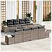 Set Divani Giardino 7 Pezzi con Cuscini Grigio Rattan Polietilene Acacia - Foto miniatura 2