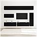 Set di mobili TV da 7 pezzi montato a parete in rovere nero in legno ingegnerizzato - Foto miniatura 4
