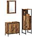 Set di mobili per bagno a 3 pezzi in legno recuperato - Foto miniatura 3