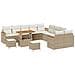 Set Divano da Giardino con cuscino 13 pcs Beige Poly Rattan - Foto miniatura 1