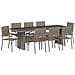 Set da Pranzo per Giardino 9 pcs Grigio Poly Rattan - Foto miniatura 1