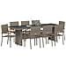 Set da Pranzo per Giardino 9 pcs Grigio Poly Rattan - Foto miniatura 3