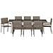 Set da Pranzo per Giardino 9 pcs Grigio Poly Rattan - Foto miniatura 7