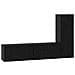 Set mobile TV 3 pcs Rovere nero 160 x 30 x 30 cm - Foto miniatura 1