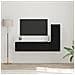 Set mobile TV 3 pcs Rovere nero 160 x 30 x 30 cm - Foto miniatura 2