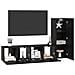 Set mobile TV 3 pcs Rovere nero 160 x 30 x 30 cm - Foto miniatura 3