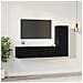 Set mobile TV 3 pcs Rovere nero 160 x 30 x 30 cm - Foto miniatura 4