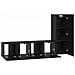 Set mobile TV 3 pcs Rovere nero 160 x 30 x 30 cm - Foto miniatura 7