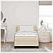 Letto box spring con materasso Crema 80 x 200 cm Tessuto - Foto miniatura 5