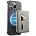 Portacarte Magnetico In Pelle Pu Compatibile Con Magsafe - Portafoglio Sottile Con Cinturino Da Dito Grey+white - Foto miniatura 2