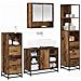 Set di mobili per il bagno con cassetto 4 pcs Legno vecchio - Foto miniatura 3
