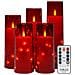 Set Di 5 Candele Led Senza Fiamma Rosse Con Telecomando, Alimentate A Batteria - Foto miniatura 1