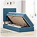 Letto con contenitore e materasso Blu Scuro 90 x 190 cm Velluto - Foto miniatura 4