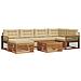 Set di divani da esterno con cuscino 7 pcs Naturale e Beige - Foto miniatura 1