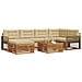 Set di divani da esterno con cuscino 7 pcs Naturale e Beige - Foto miniatura 3