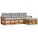 Set di divani da esterno 4 pcs Grigio Naturale e Chiaro - Foto miniatura 1