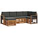 Set divani 6 pcs Naturale e Antracite Legno di Acacia Massello - Foto miniatura 1