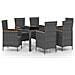 Set da Giardino 7 pz con Cuscini in Polyrattan Nero e Grigio - Foto miniatura 1