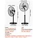 Ventilatore Da Pavimento, Ventilatore Oscillante Da 20 Pollici Girevole A 90 Gradi, Altezza Regolabile Con 3 Velocita Regolabili, Alta Potenza Per Camera Da Letto, Soggiorno, Casa, Ufficio - Foto miniatura 6