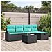 Set Divano da Giardino con cuscino 6 pcs Nero Poly Rattan - Foto miniatura 2