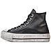 Sneaker Converse All Star Platform Pelle Nera Donna 36 - Foto miniatura 2
