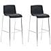 2 Sgabelli Alti HOOVER in Tessuto - Set 2 Sgabelli Bar Design H76 cm I Sedie Sgabello Ergonomiche con Schienale Grigio Scuro Cromato - Foto miniatura 1