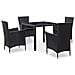 Set Da Pranzo Da Giardino 5 Pz In Polyrattan Nero - Foto miniatura 1
